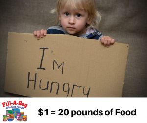 $1 = 20 pounds of food at SnowCap