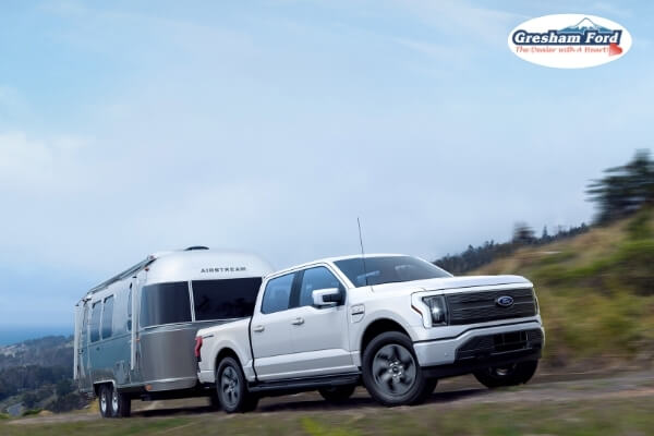 All Electric F-150 Truck hauling travel trailer(1)