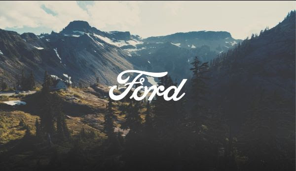 Ford Logo over mountains